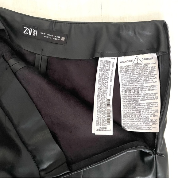 ZARA Black Faux Leather Vegan Skort, size Women’s Small - Picture 9 of 11
